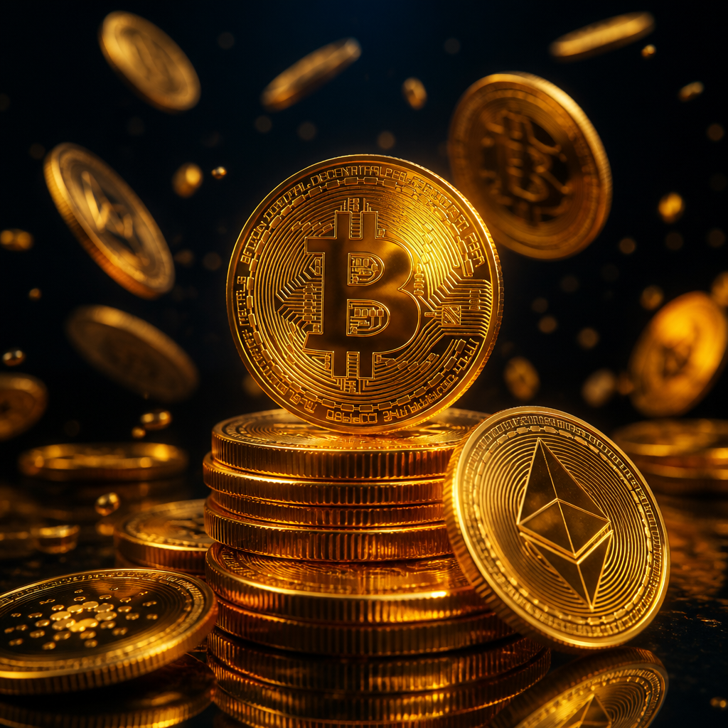 3D gold coins