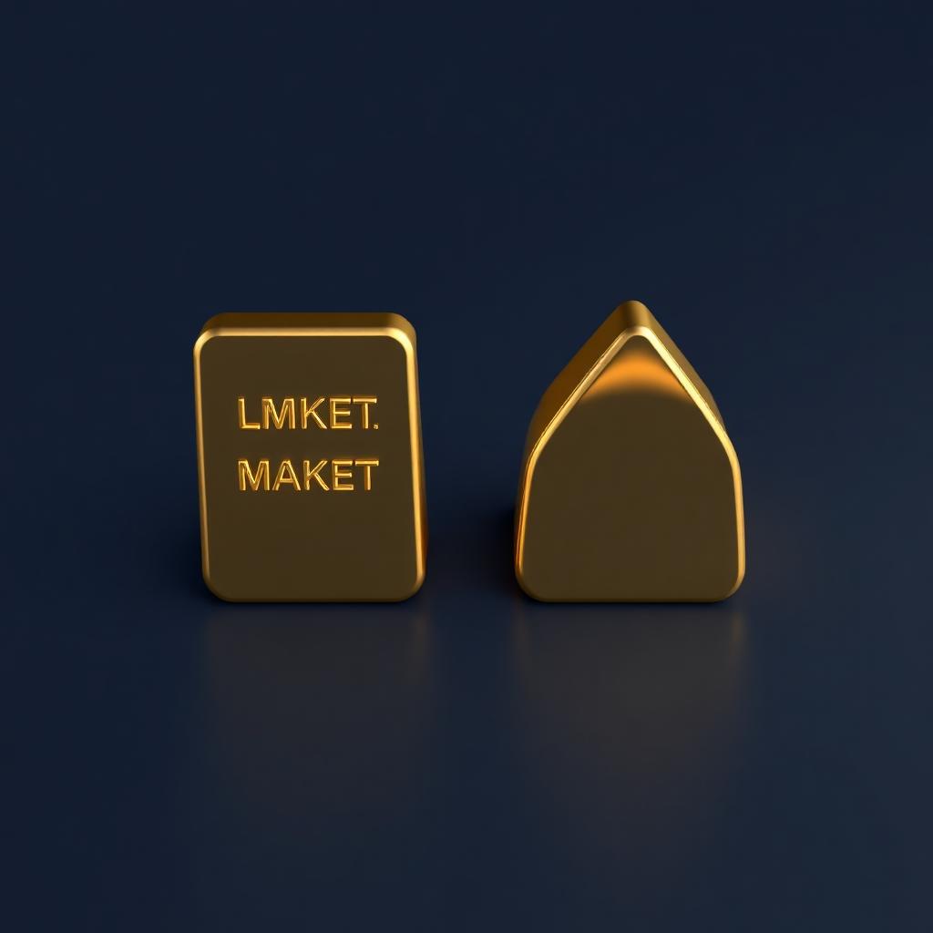 3D gold maker and taker order blocks representing limit vs market orders